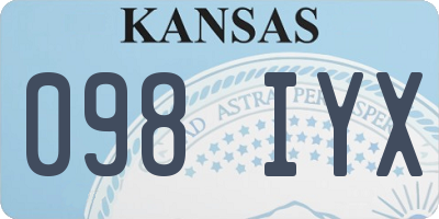 KS license plate 098IYX