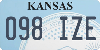 KS license plate 098IZE