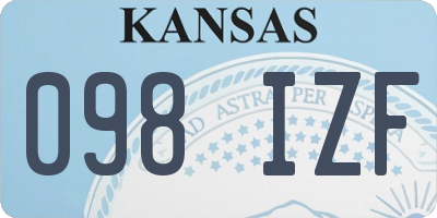 KS license plate 098IZF