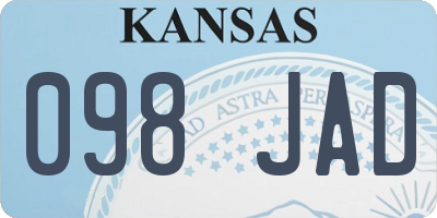 KS license plate 098JAD