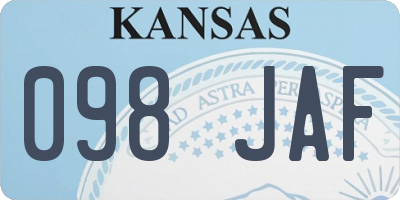 KS license plate 098JAF