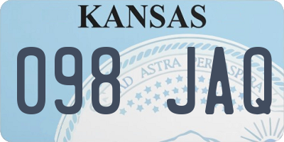 KS license plate 098JAQ