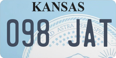 KS license plate 098JAT