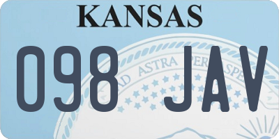 KS license plate 098JAV