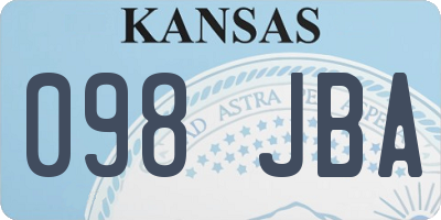 KS license plate 098JBA
