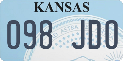 KS license plate 098JDO