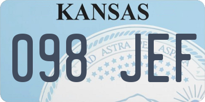 KS license plate 098JEF