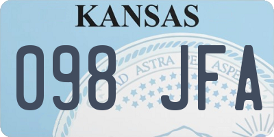 KS license plate 098JFA