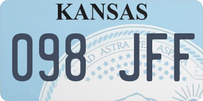 KS license plate 098JFF