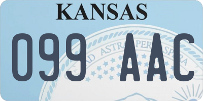 KS license plate 099AAC