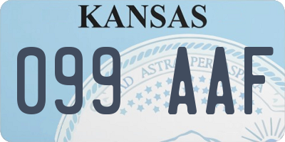 KS license plate 099AAF