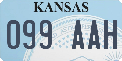 KS license plate 099AAH