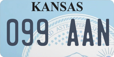 KS license plate 099AAN