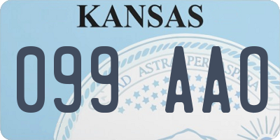 KS license plate 099AAO