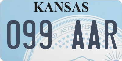 KS license plate 099AAR
