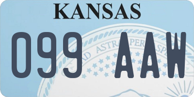 KS license plate 099AAW