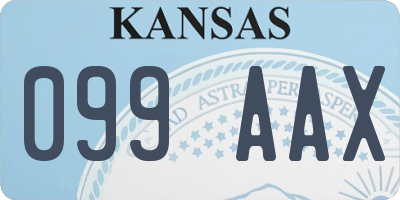 KS license plate 099AAX