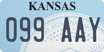 KS license plate 099AAY