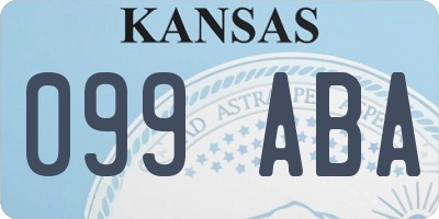 KS license plate 099ABA