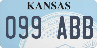 KS license plate 099ABB