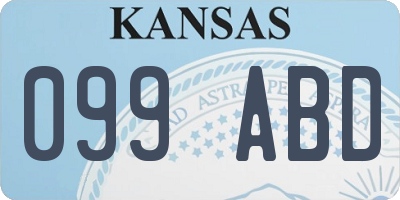 KS license plate 099ABD