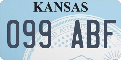 KS license plate 099ABF