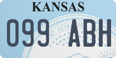 KS license plate 099ABH