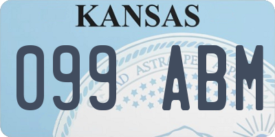 KS license plate 099ABM
