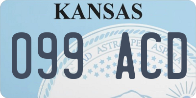 KS license plate 099ACD