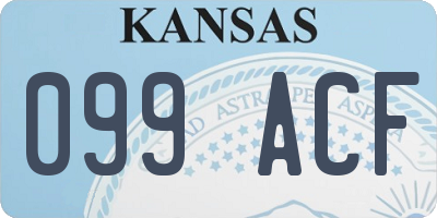 KS license plate 099ACF