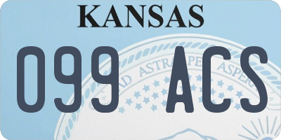 KS license plate 099ACS