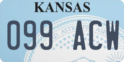 KS license plate 099ACW