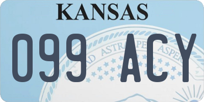 KS license plate 099ACY