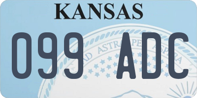KS license plate 099ADC