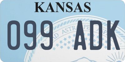 KS license plate 099ADK