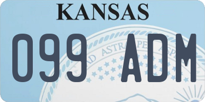 KS license plate 099ADM