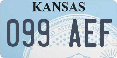 KS license plate 099AEF