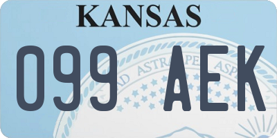 KS license plate 099AEK