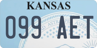 KS license plate 099AET