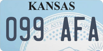 KS license plate 099AFA