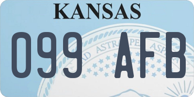 KS license plate 099AFB