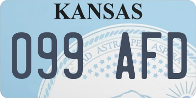 KS license plate 099AFD