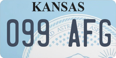 KS license plate 099AFG
