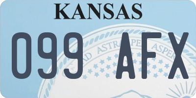 KS license plate 099AFX