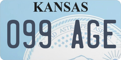 KS license plate 099AGE