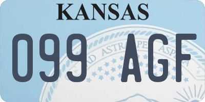 KS license plate 099AGF