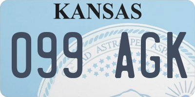 KS license plate 099AGK