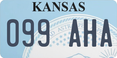 KS license plate 099AHA