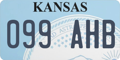 KS license plate 099AHB