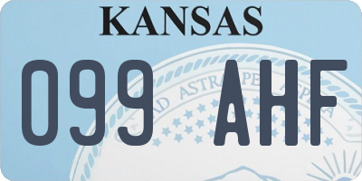 KS license plate 099AHF